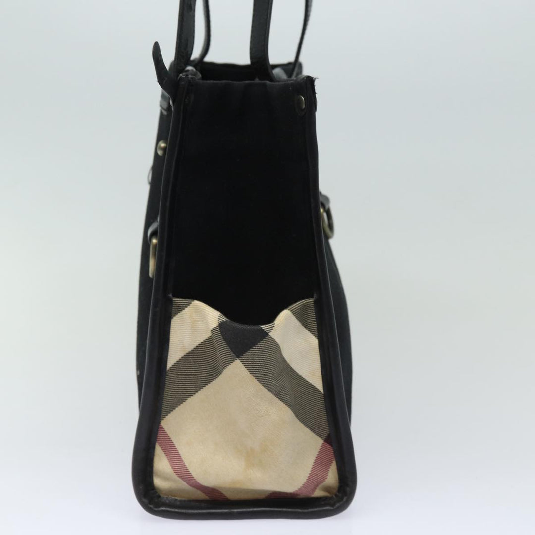 Burberry Tote Bag Canvas Beige Black Auth bs16580