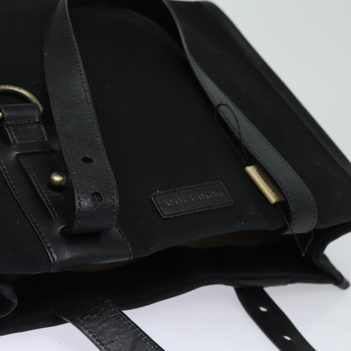 Burberry Tote Bag Canvas Beige Black Auth bs16580