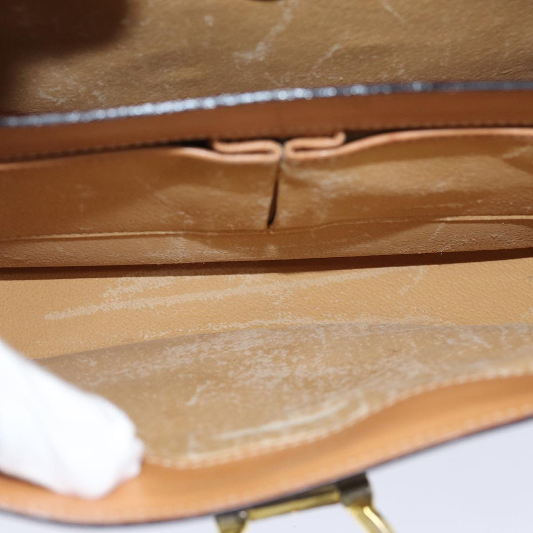 Celine Macadam Canvas Hand Bag PVC Leather Brown Gold Auth bs16599