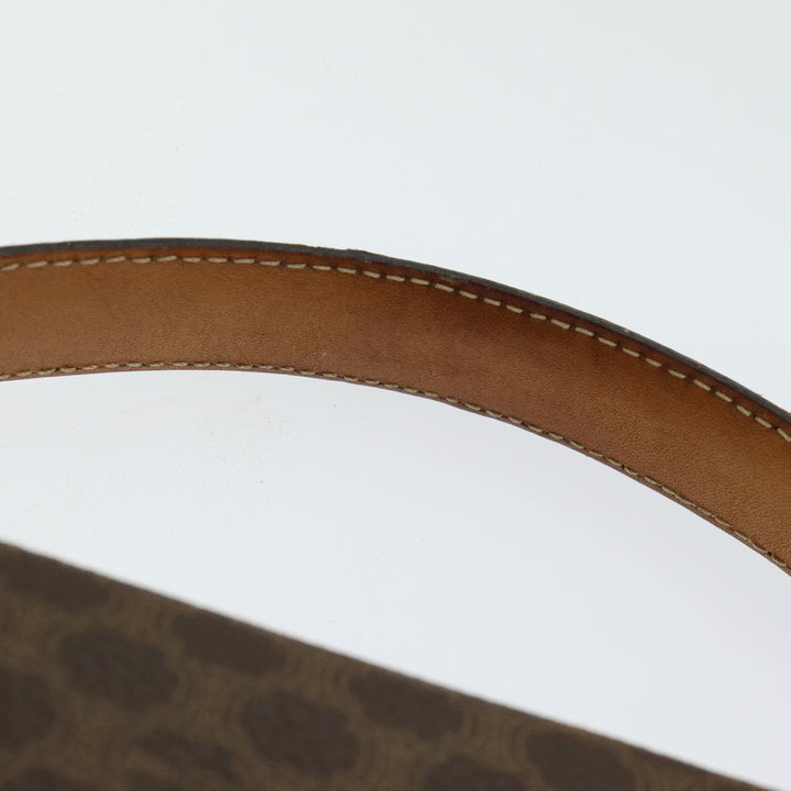 Celine Macadam Canvas Hand Bag PVC Leather Brown Gold Auth bs16599