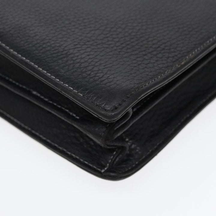 Burberry Hand Bag Leather Black Auth bs16611