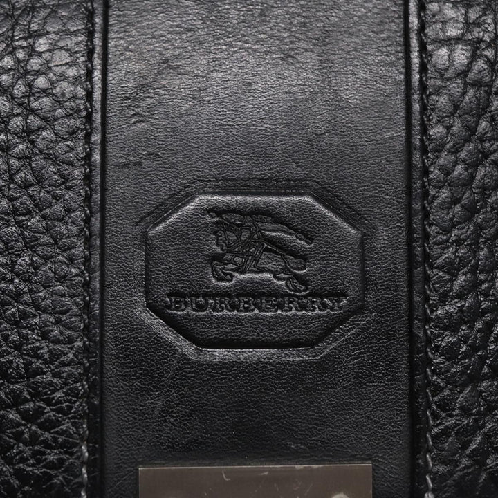 Burberry Hand Bag Leather Black Auth bs16611