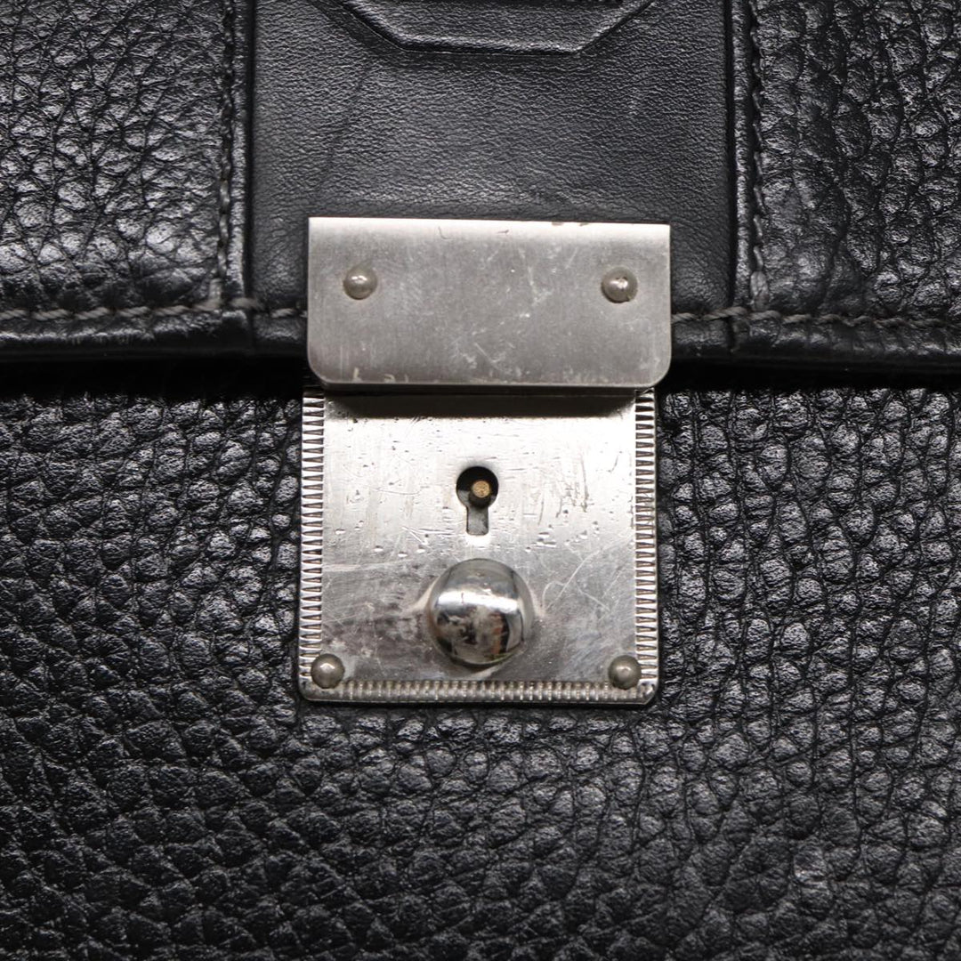 Burberry Hand Bag Leather Black Auth bs16611