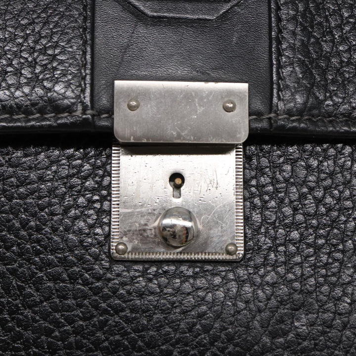 Burberry Hand Bag Leather Black Auth bs16611
