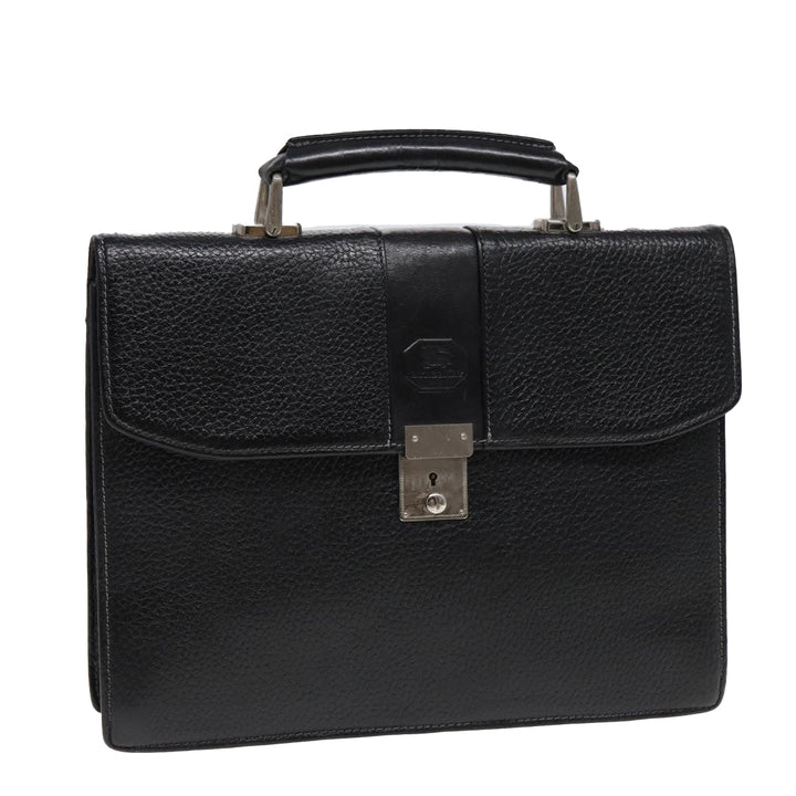 Burberry Hand Bag Leather Black Auth bs16611