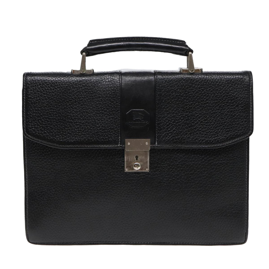 Burberry Hand Bag Leather Black Auth bs16611
