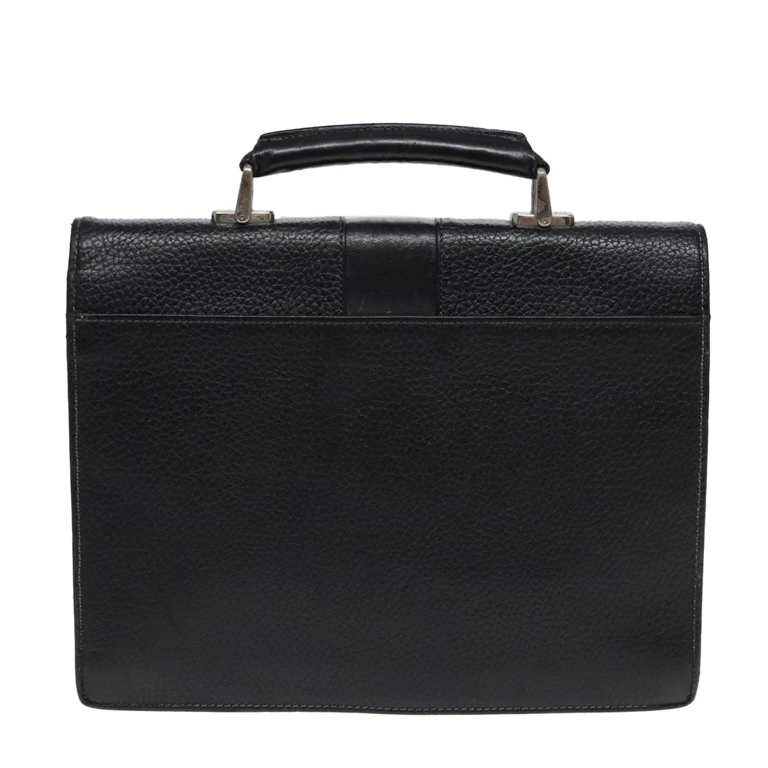Burberry Hand Bag Leather Black Auth bs16611