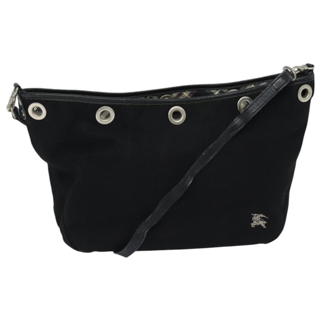 Burberry Nova Check Blue Label Shoulder Bag Canvas Black Purple Auth bs16613