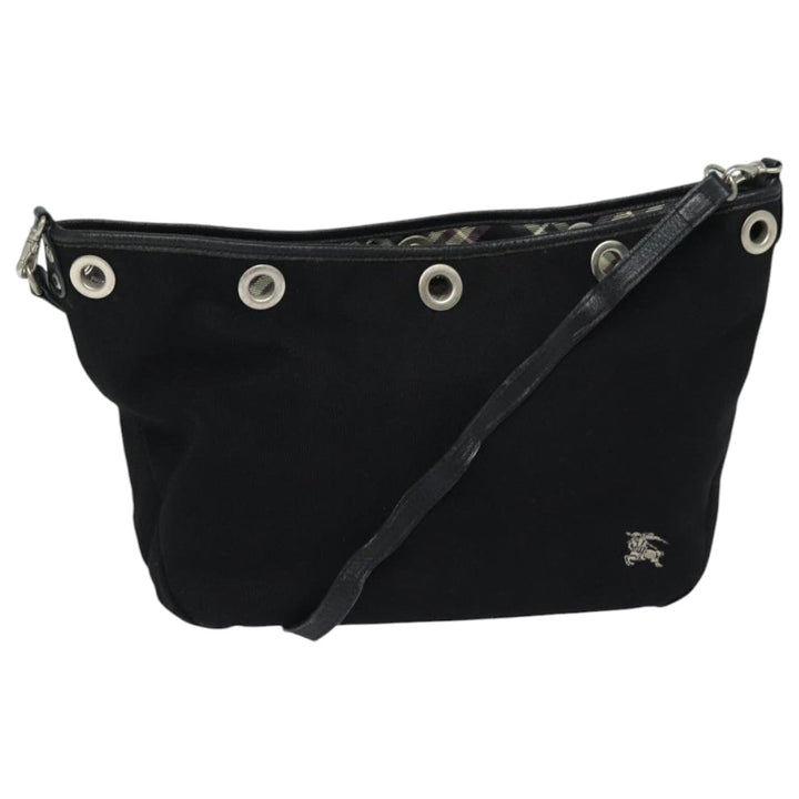 Burberry Nova Check Blue Label Shoulder Bag Canvas Black Purple Auth bs16613
