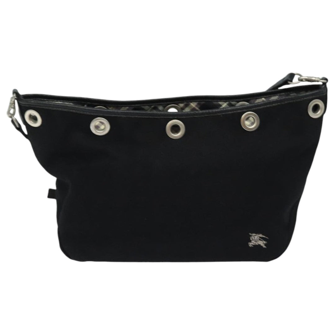 Burberry Nova Check Blue Label Shoulder Bag Canvas Black Purple Auth bs16613