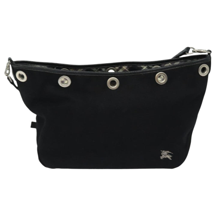Burberry Nova Check Blue Label Shoulder Bag Canvas Black Purple Auth bs16613