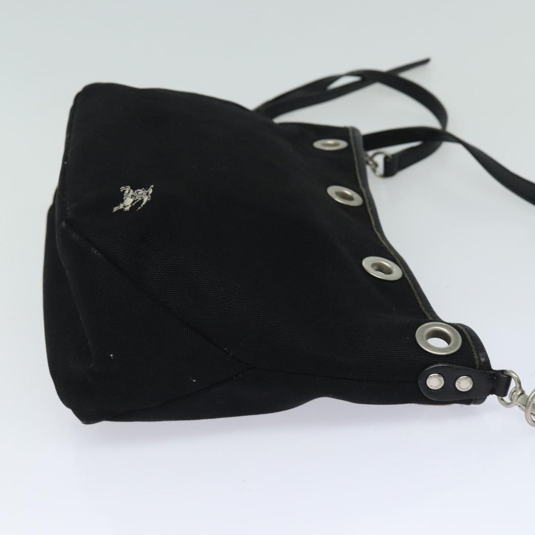 Burberry Nova Check Blue Label Shoulder Bag Canvas Black Purple Auth bs16613