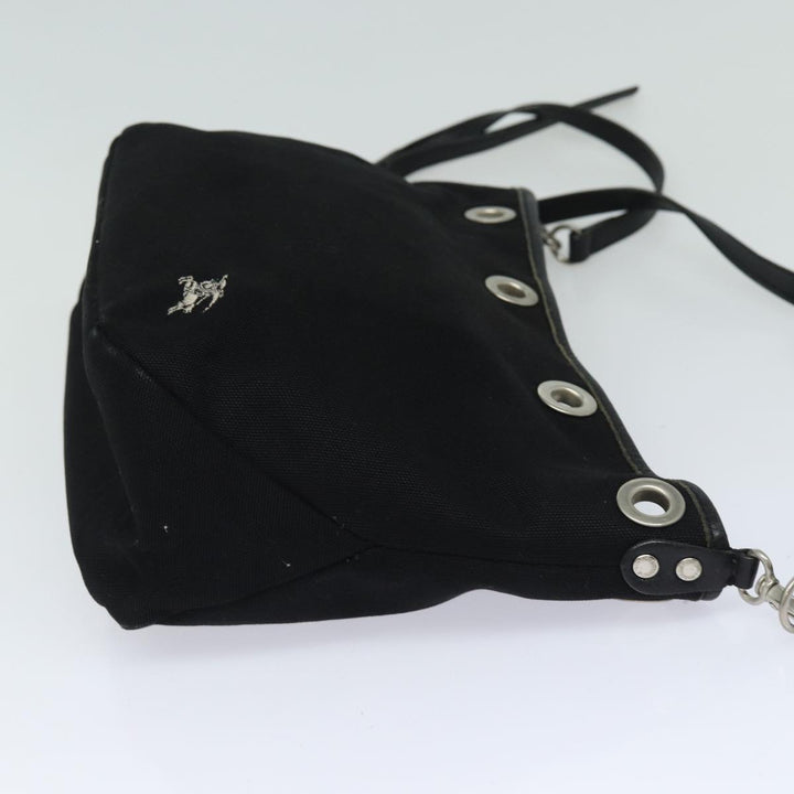 Burberry Nova Check Blue Label Shoulder Bag Canvas Black Purple Auth bs16613