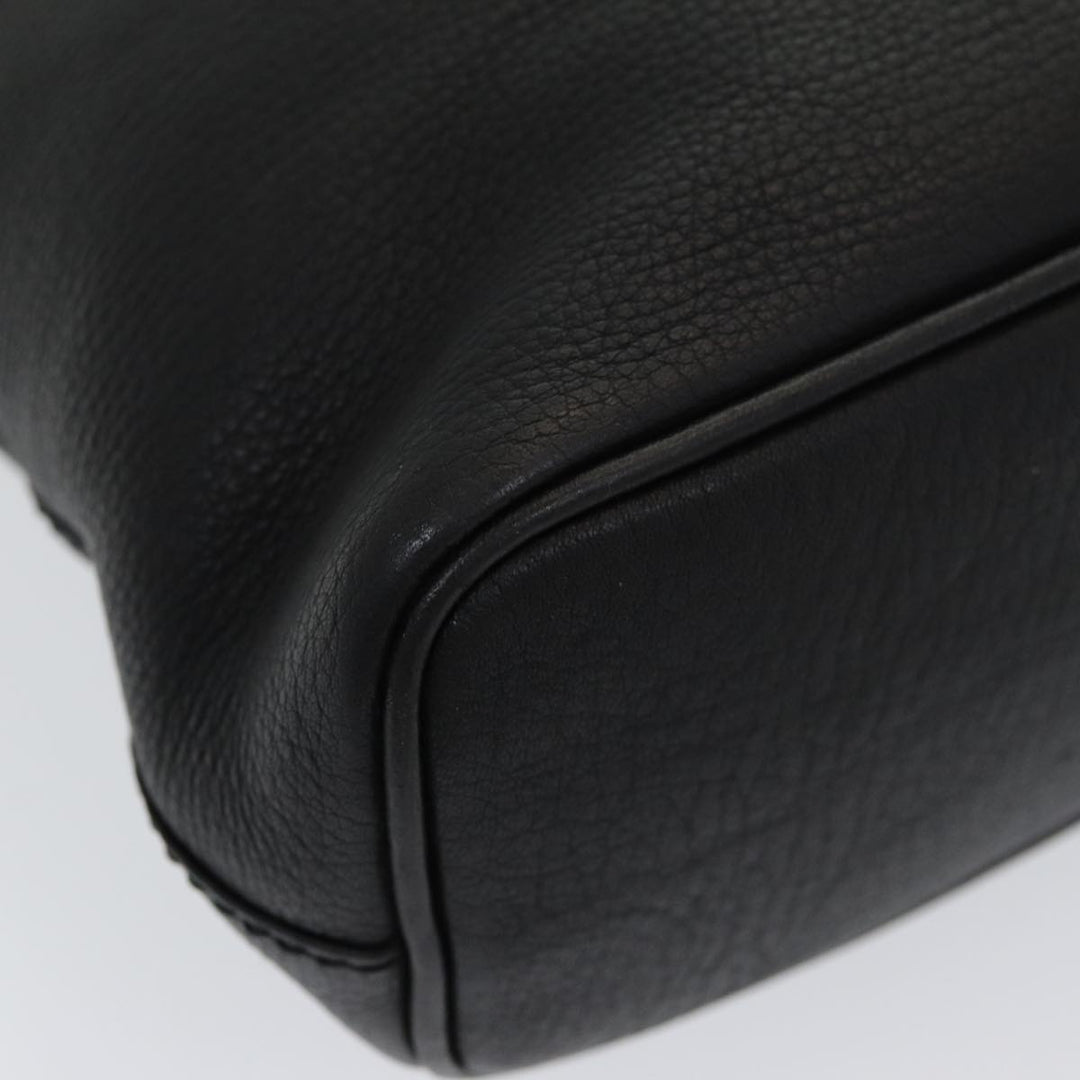 BurberrySs Hand Bag Leather Black Auth bs16614