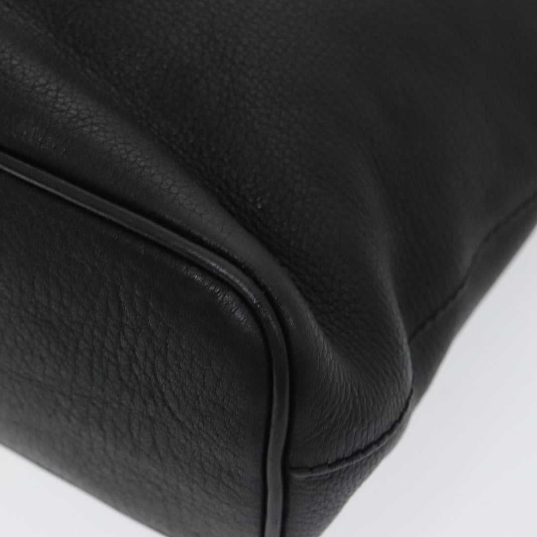 BurberrySs Hand Bag Leather Black Auth bs16614