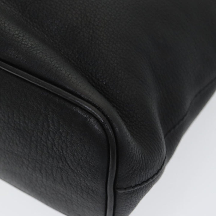 BurberrySs Hand Bag Leather Black Auth bs16614