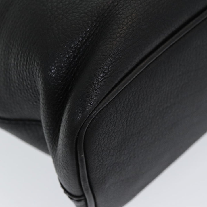 BurberrySs Hand Bag Leather Black Auth bs16614
