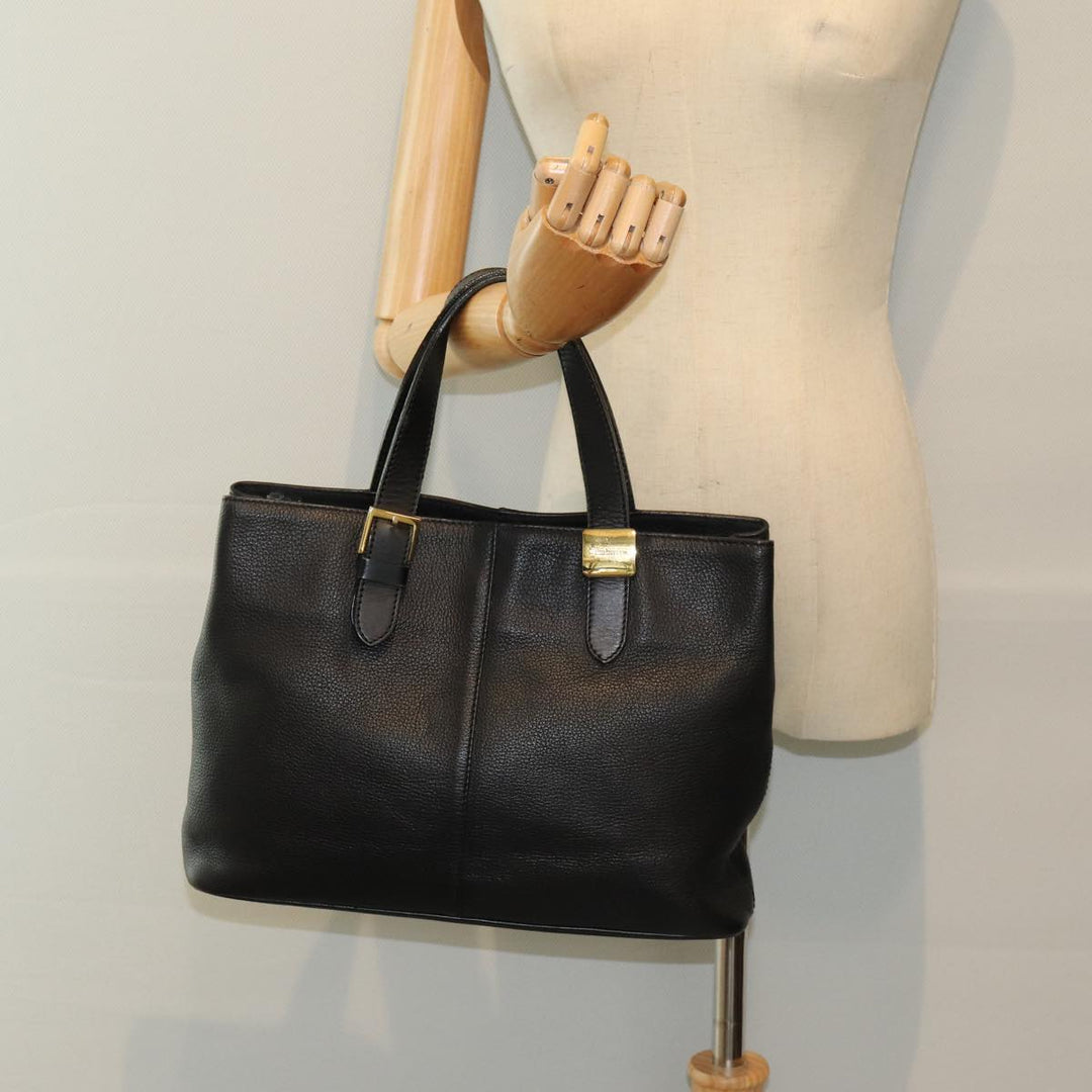 BurberrySs Hand Bag Leather Black Auth bs16614