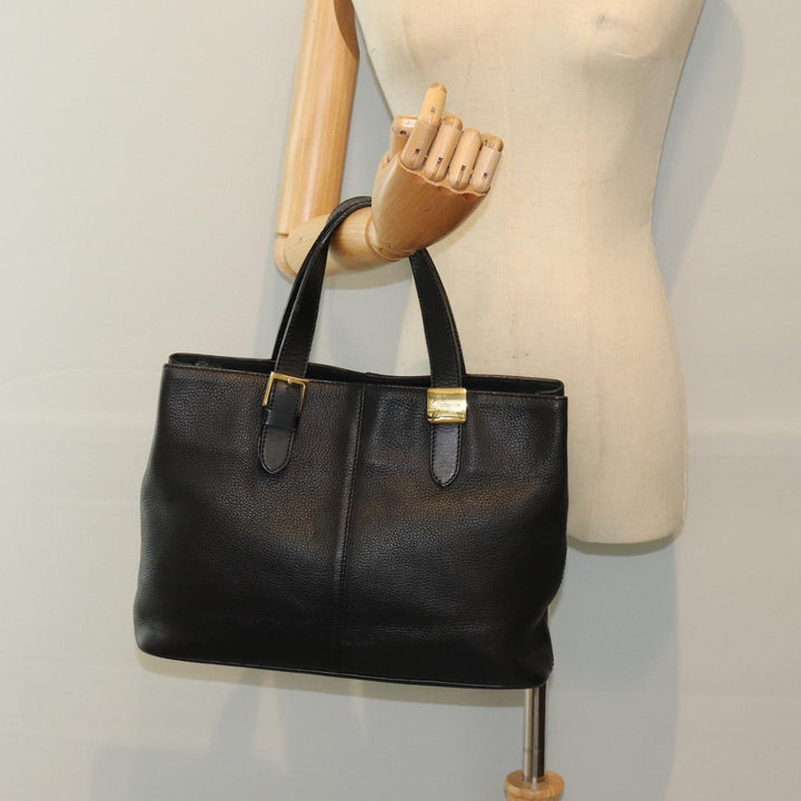 BurberrySs Hand Bag Leather Black Auth bs16614