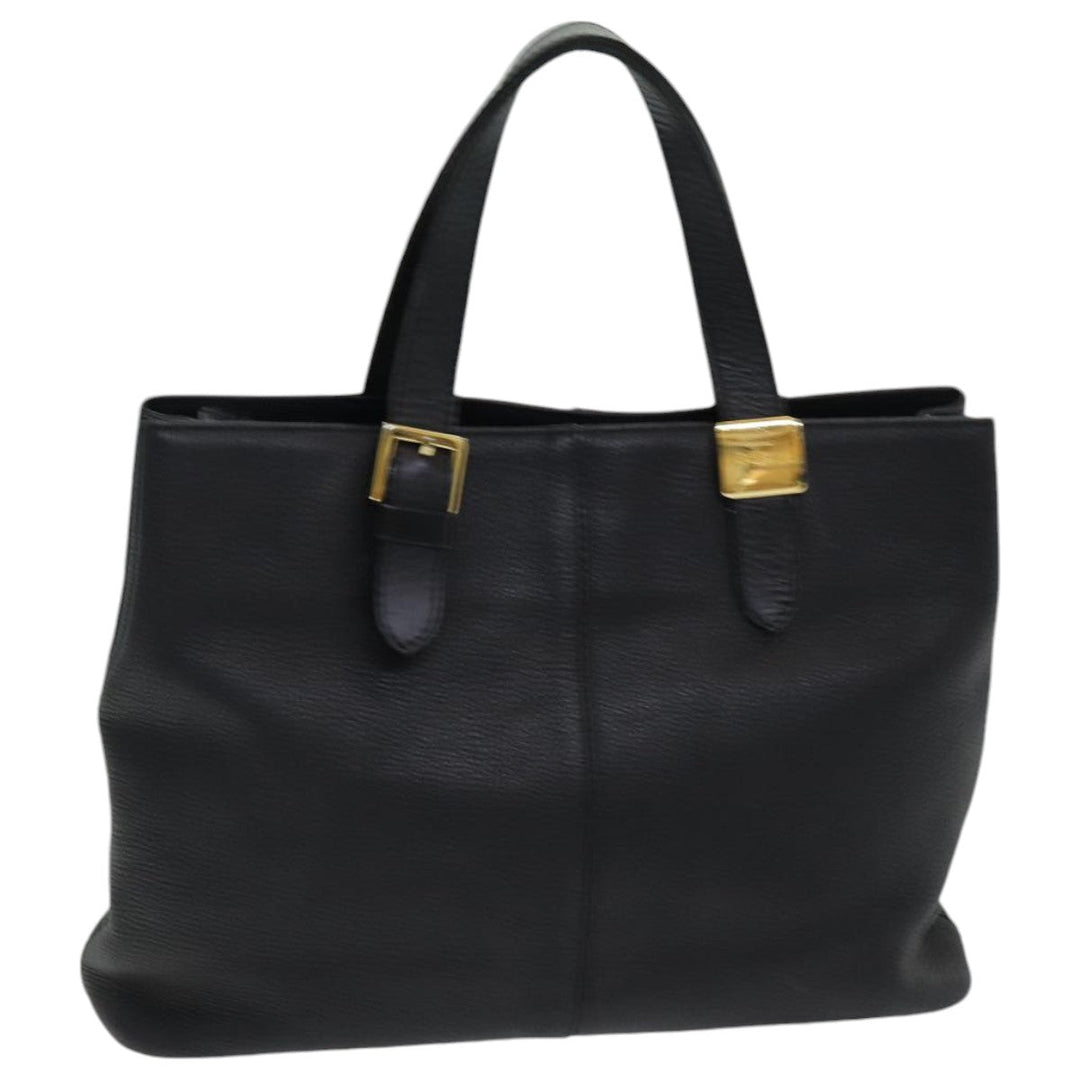 BurberrySs Hand Bag Leather Black Auth bs16614
