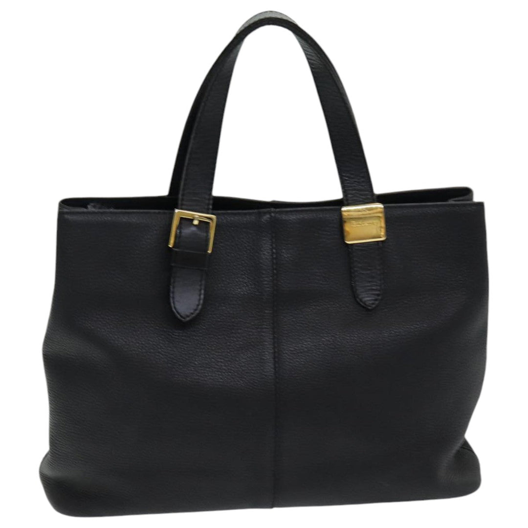 BurberrySs Hand Bag Leather Black Auth bs16614