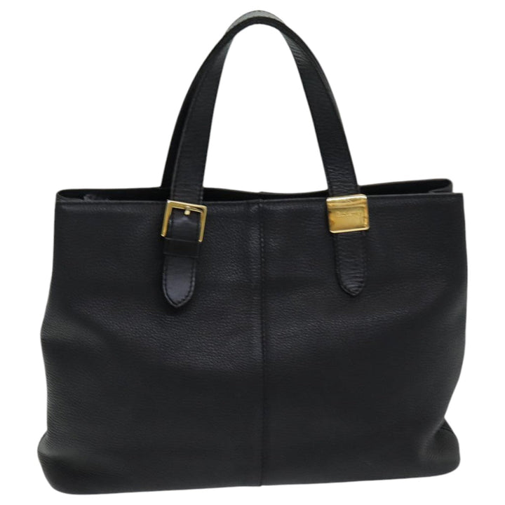 BurberrySs Hand Bag Leather Black Auth bs16614