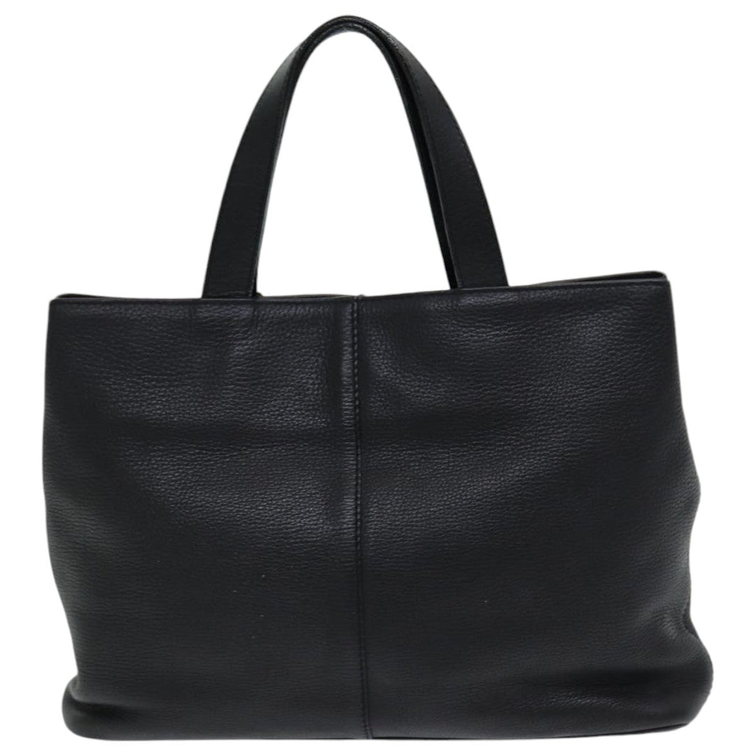 BurberrySs Hand Bag Leather Black Auth bs16614