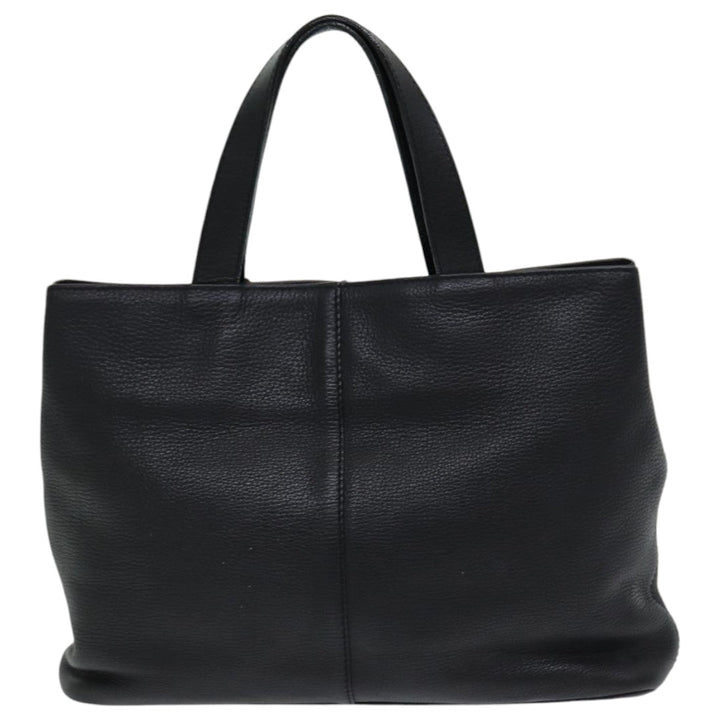 BurberrySs Hand Bag Leather Black Auth bs16614