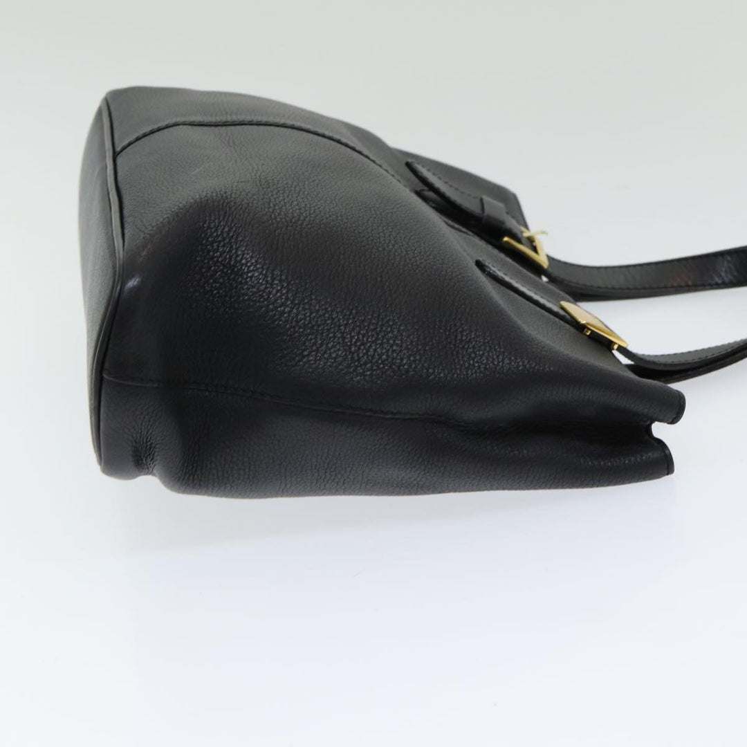 BurberrySs Hand Bag Leather Black Auth bs16614