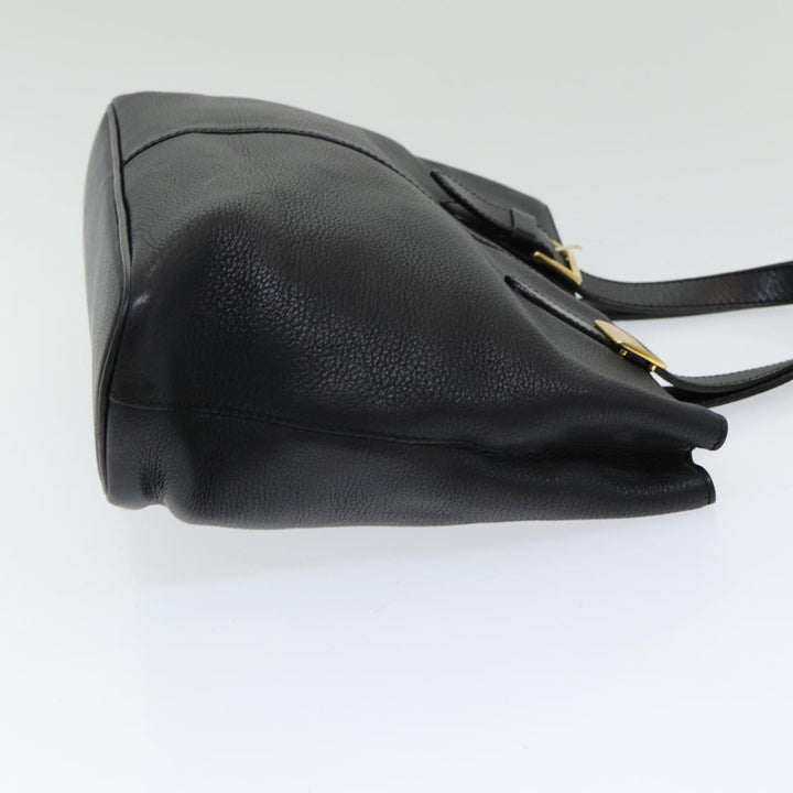 BurberrySs Hand Bag Leather Black Auth bs16614