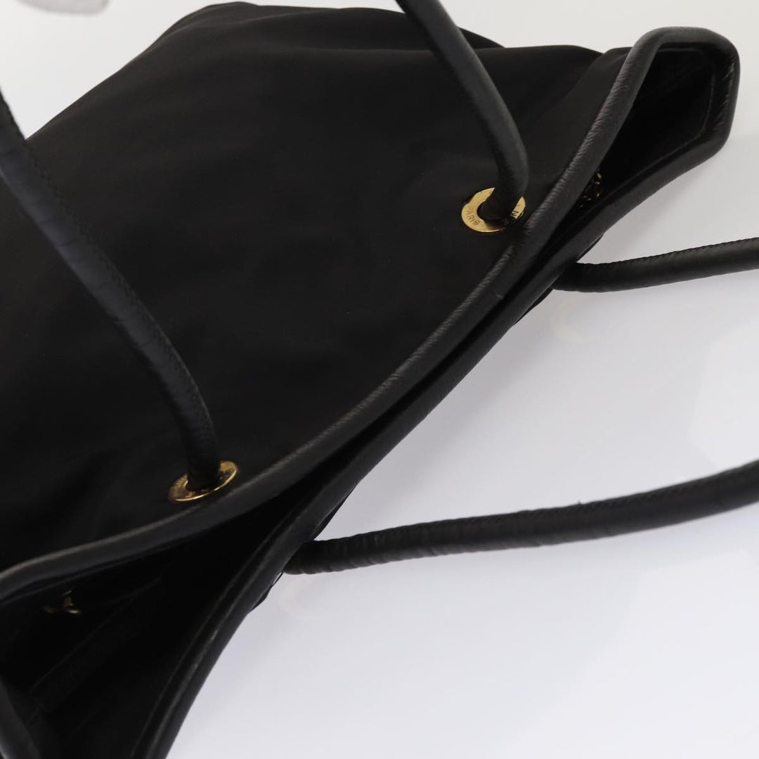 Celine Hand Bag Nylon Black Auth bs16617