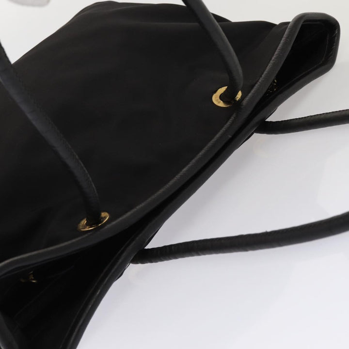 Celine Hand Bag Nylon Black Auth bs16617