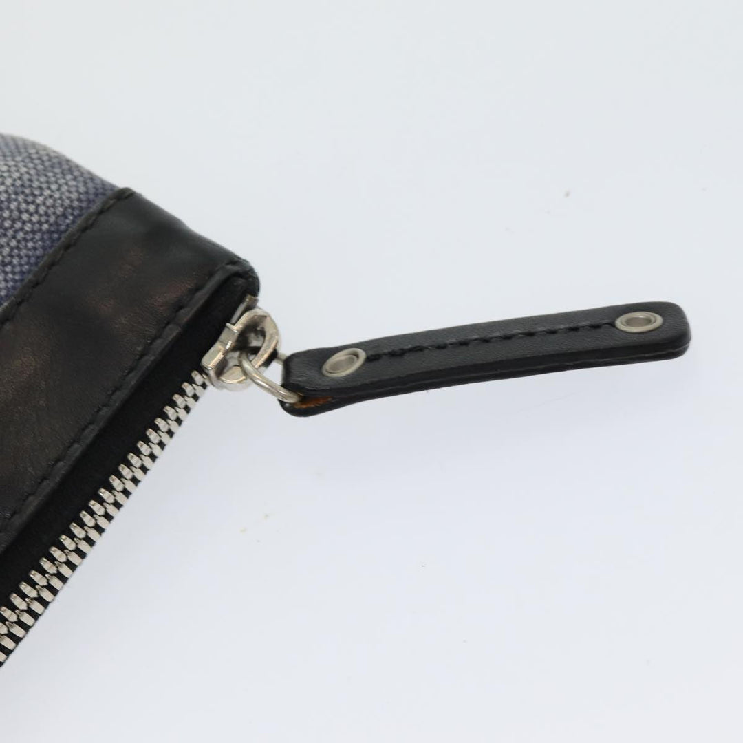 Top Quality Balenciaga Clutch Bag Canvas Leather Blue Black Silver 420407 Auth bs16618