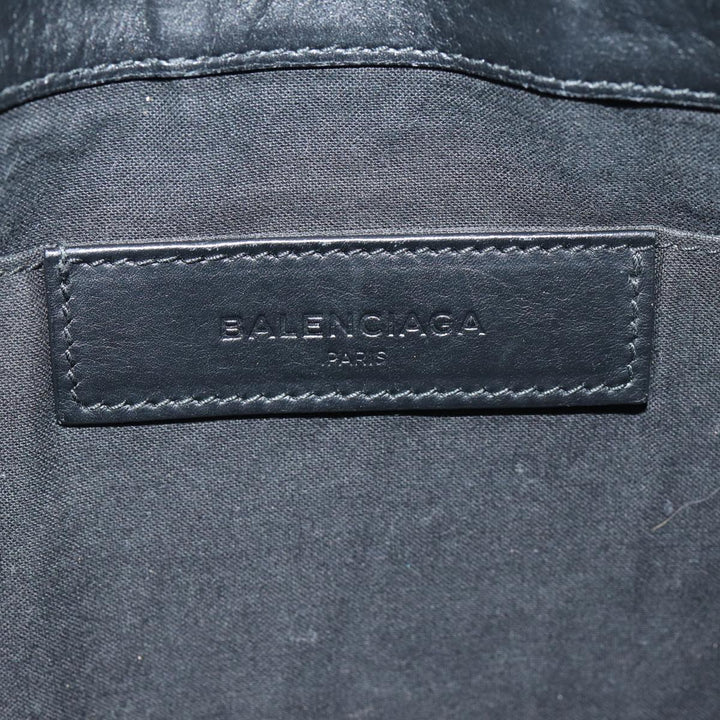 Top Quality Balenciaga Clutch Bag Canvas Leather Blue Black Silver 420407 Auth bs16618