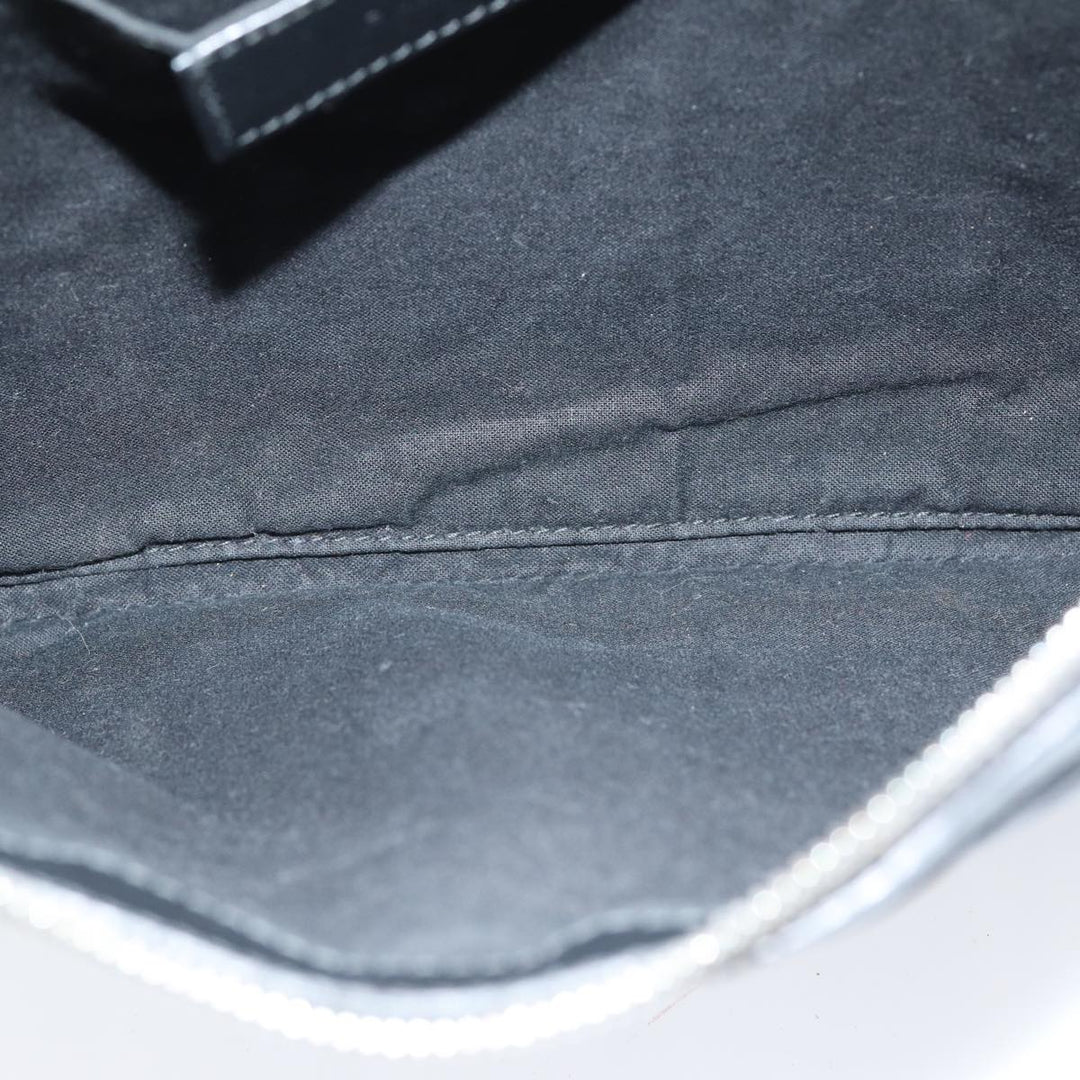 Top Quality Balenciaga Clutch Bag Canvas Leather Blue Black Silver 420407 Auth bs16618