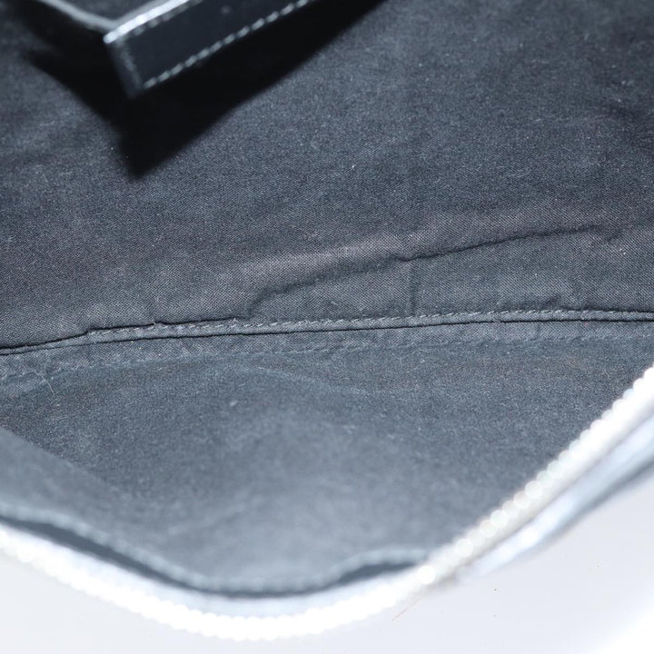 Top Quality Balenciaga Clutch Bag Canvas Leather Blue Black Silver 420407 Auth bs16618