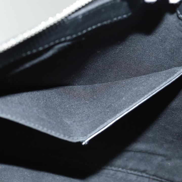 Top Quality Balenciaga Clutch Bag Canvas Leather Blue Black Silver 420407 Auth bs16618