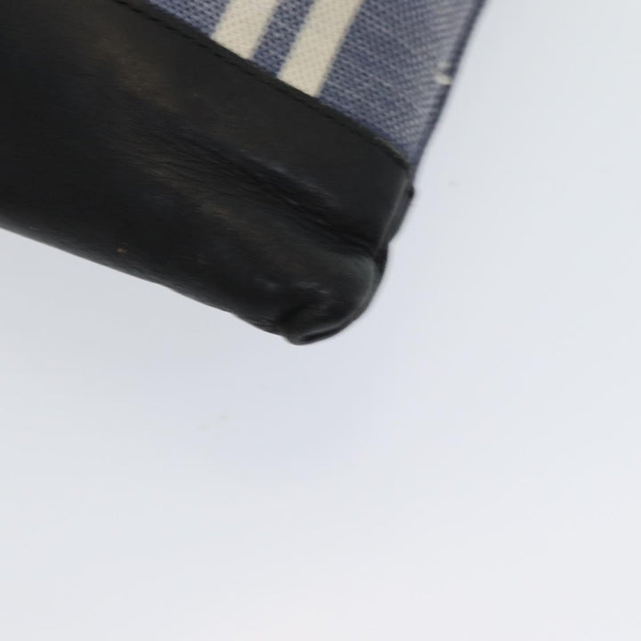 Top Quality Balenciaga Clutch Bag Canvas Leather Blue Black Silver 420407 Auth bs16618