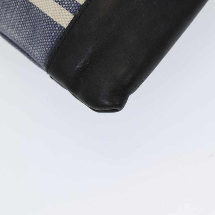 Top Quality Balenciaga Clutch Bag Canvas Leather Blue Black Silver 420407 Auth bs16618