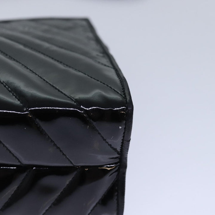 Chanel V stitch COCO Mark Shoulder Bag Enamel Black CC Auth bs16640