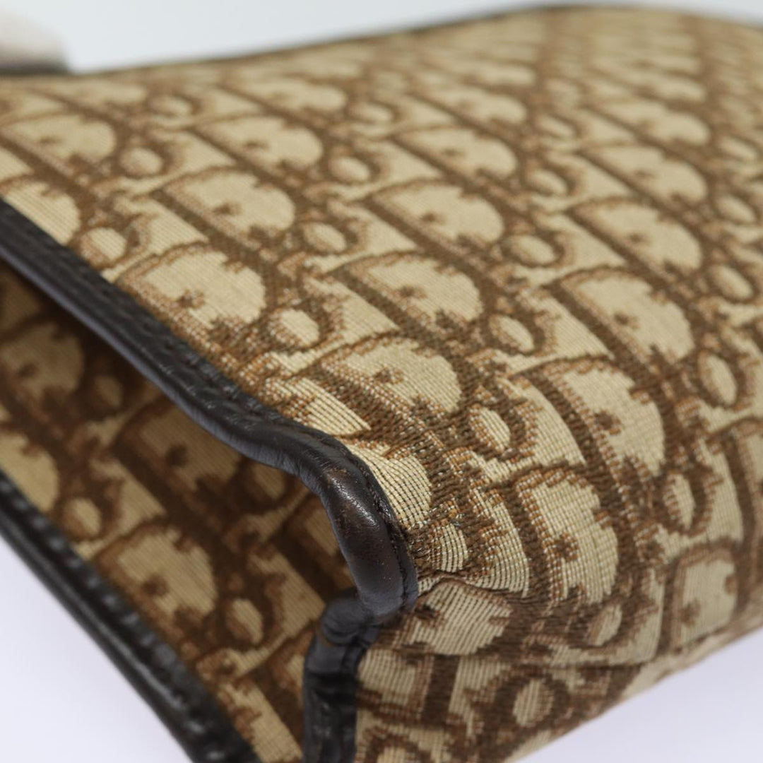 CHRISTIAN Top quality Dior Trotter Canvas Clutch Bag Brown Auth bs16656