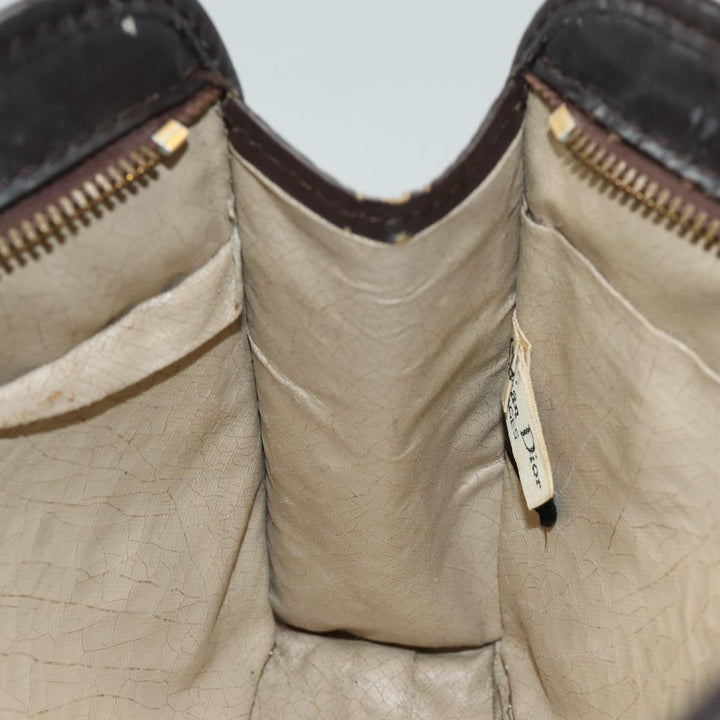 CHRISTIAN Top quality Dior Trotter Canvas Clutch Bag Brown Auth bs16656