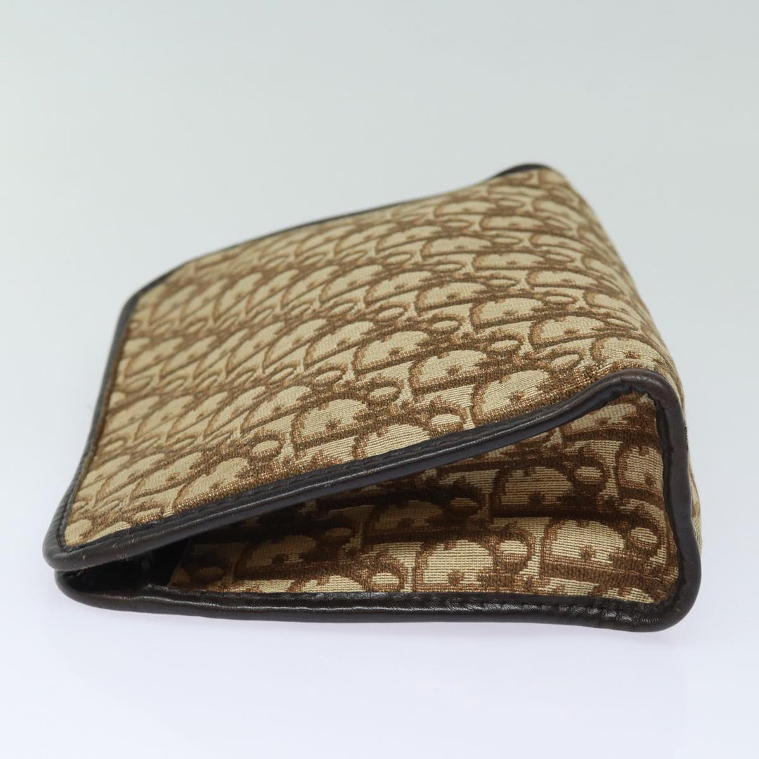 CHRISTIAN Top quality Dior Trotter Canvas Clutch Bag Brown Auth bs16656