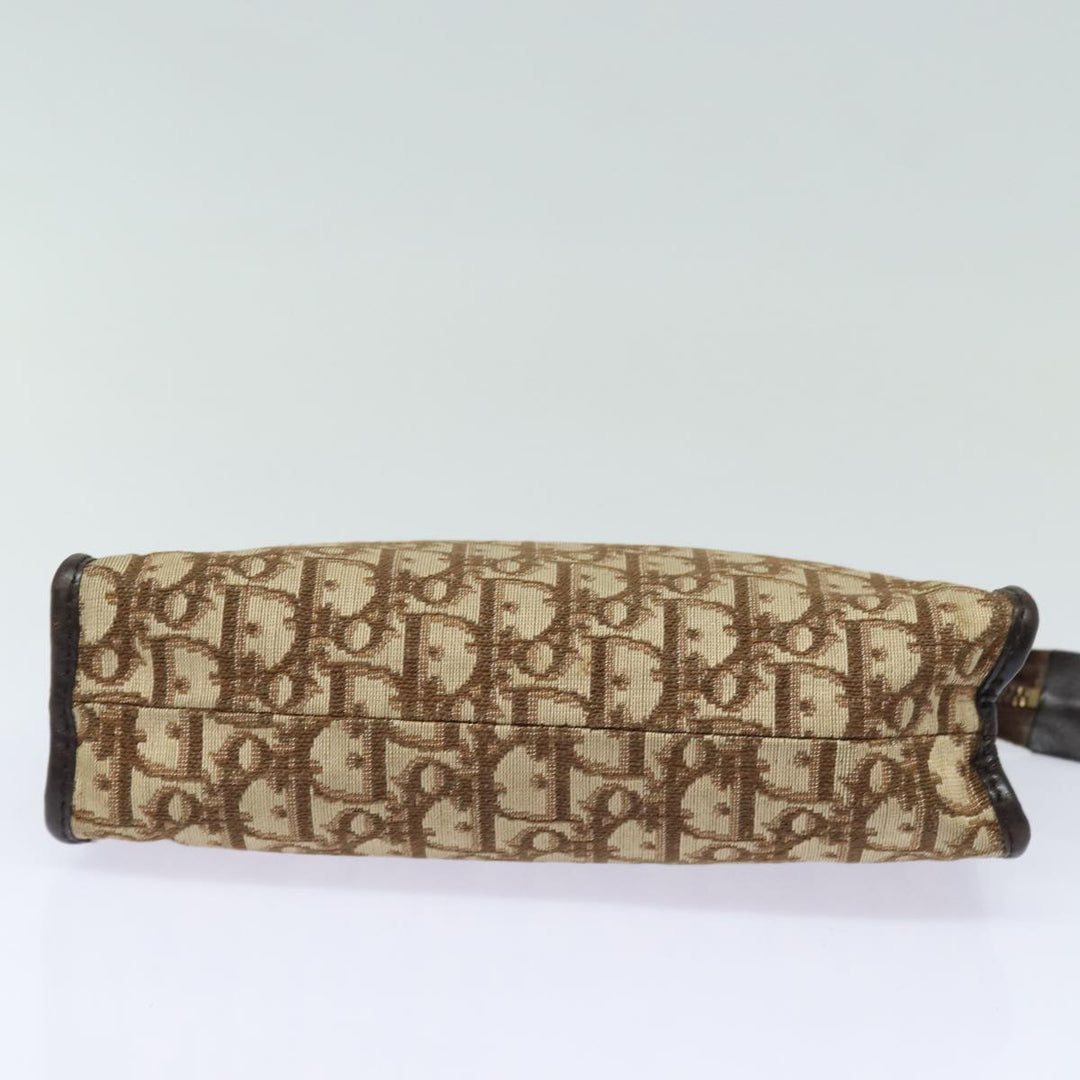 CHRISTIAN Top quality Dior Trotter Canvas Clutch Bag Brown Auth bs16656