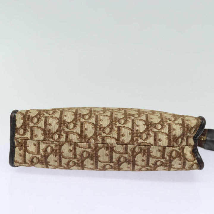 CHRISTIAN Top quality Dior Trotter Canvas Clutch Bag Brown Auth bs16656