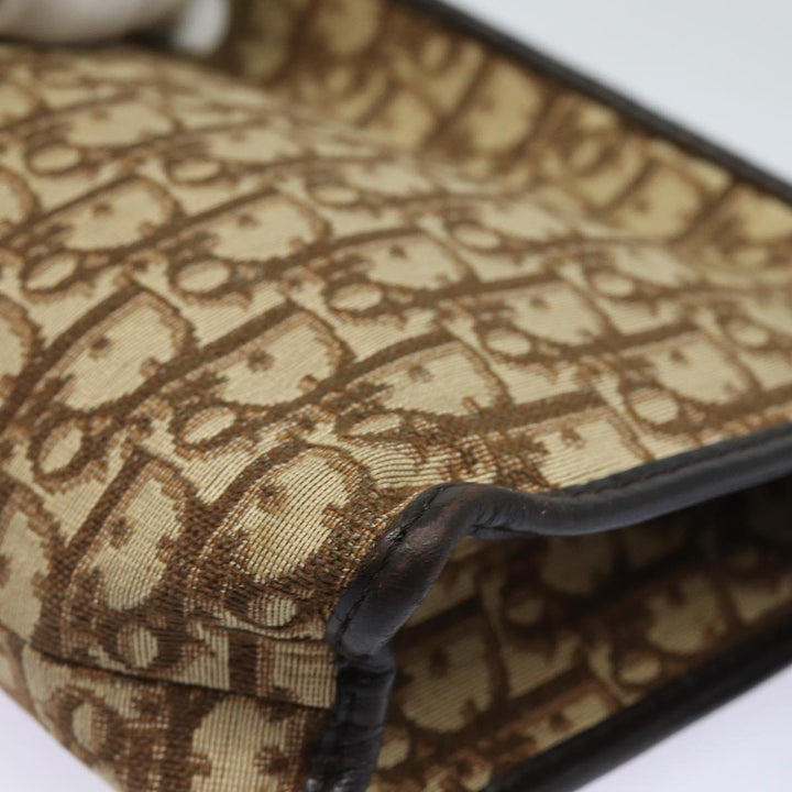 CHRISTIAN Top quality Dior Trotter Canvas Clutch Bag Brown Auth bs16656