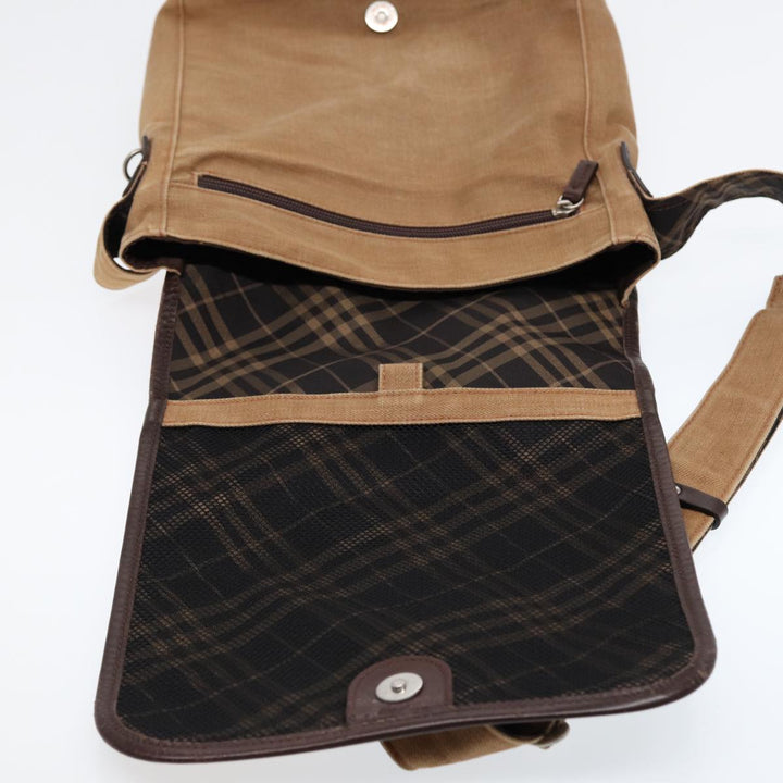 Burberry Shoulder Bag Canvas Beige Auth bs16675