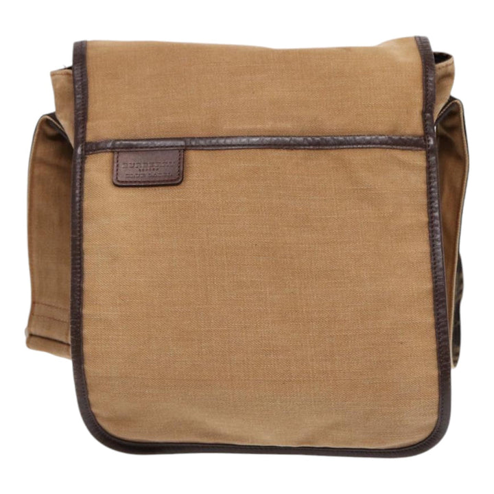Burberry Shoulder Bag Canvas Beige Auth bs16675