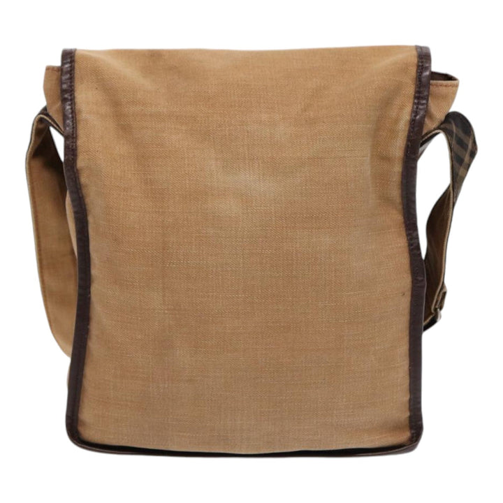 Burberry Shoulder Bag Canvas Beige Auth bs16675