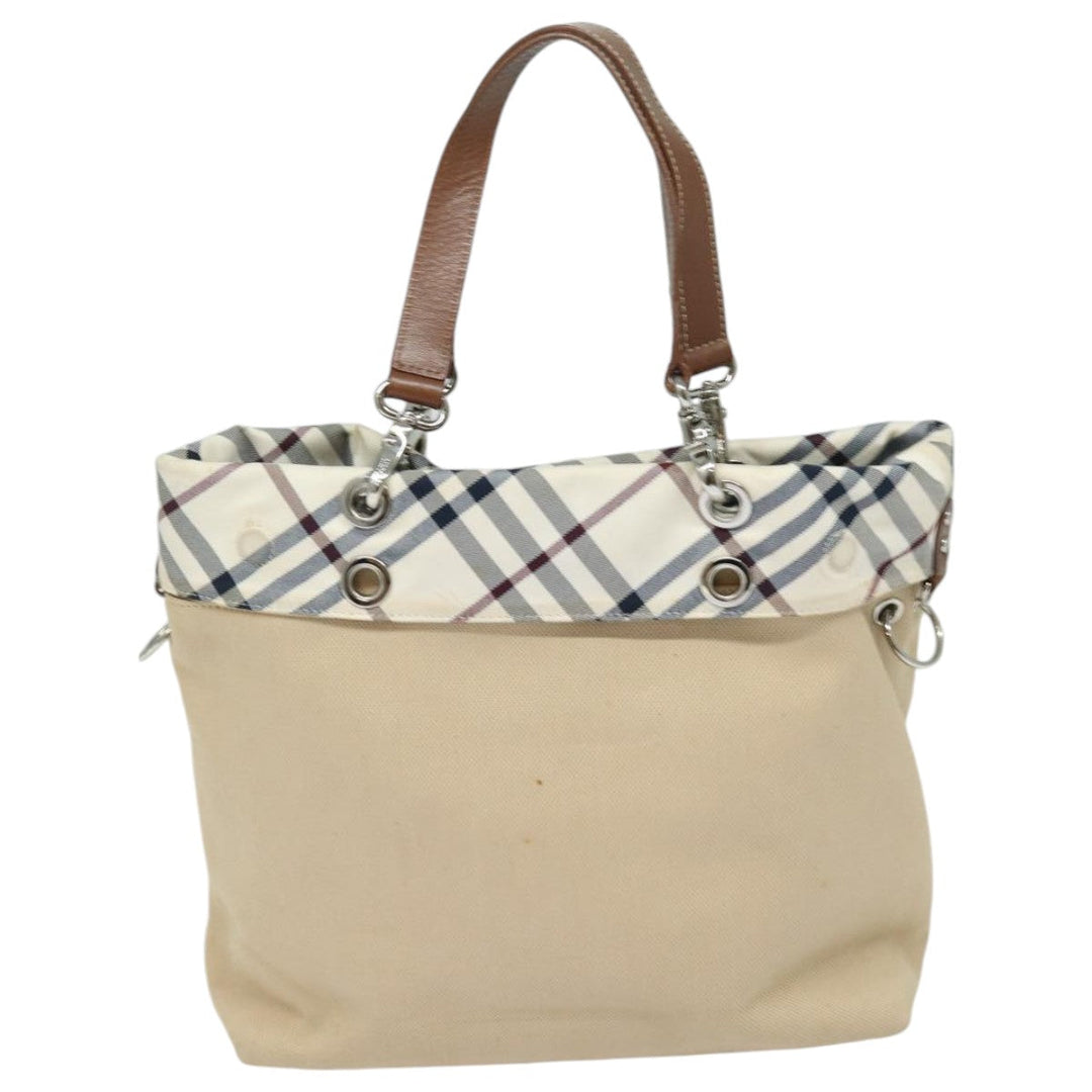 Burberry Nova Check Blue Label Tote Bag Canvas 2way Beige Brown Auth bs16677